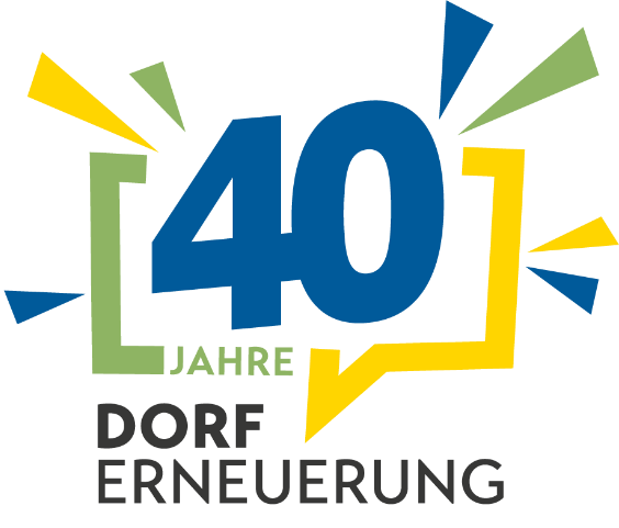 Logo Dorf- und Stadterneuerung. Die Gemeindeagentur 40 Jahre